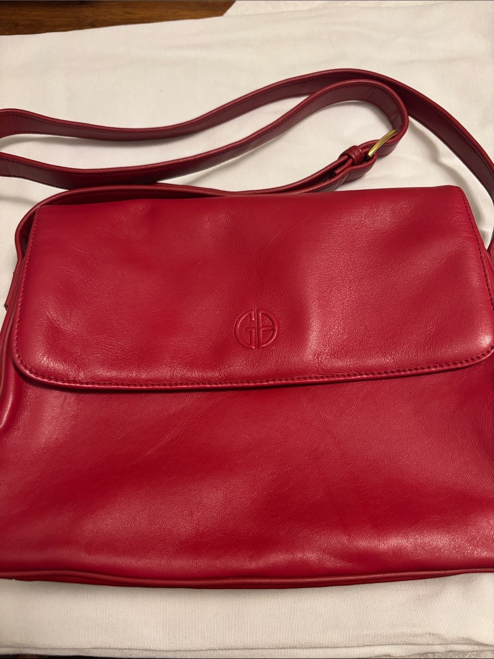 Giani Bernini Red Leather Crossbody Flap Bag excellent conditionโ
